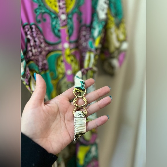 ⚪️ Yoana Baraschi vintage floral dress size 8 paisley belted - Picture 4 of 10